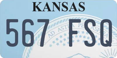 KS license plate 567FSQ