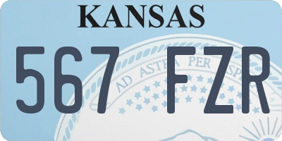 KS license plate 567FZR