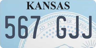KS license plate 567GJJ