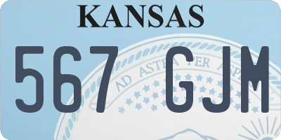 KS license plate 567GJM
