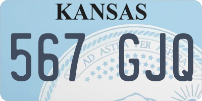 KS license plate 567GJQ