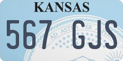 KS license plate 567GJS