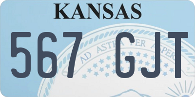 KS license plate 567GJT