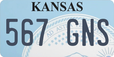KS license plate 567GNS