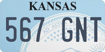 KS license plate 567GNT