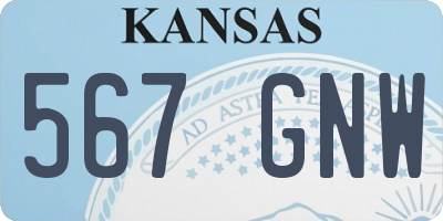 KS license plate 567GNW