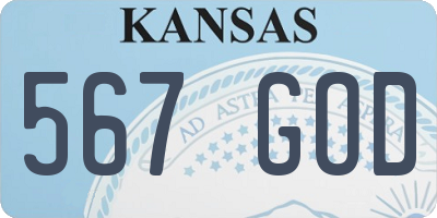 KS license plate 567GOD