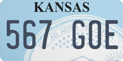 KS license plate 567GOE