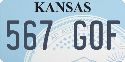 KS license plate 567GOF