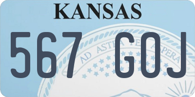 KS license plate 567GOJ