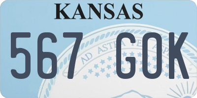 KS license plate 567GOK