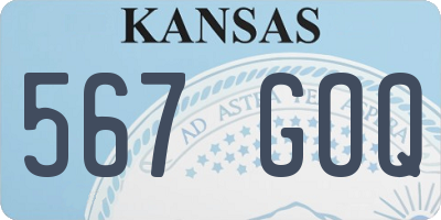 KS license plate 567GOQ