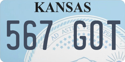 KS license plate 567GOT