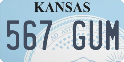 KS license plate 567GUM