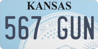 KS license plate 567GUN