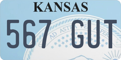 KS license plate 567GUT