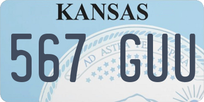 KS license plate 567GUU
