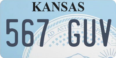 KS license plate 567GUV
