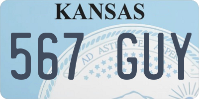 KS license plate 567GUY