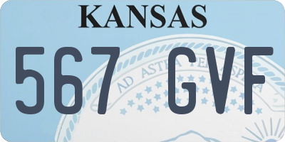 KS license plate 567GVF