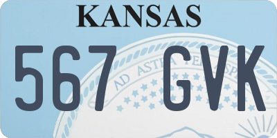 KS license plate 567GVK