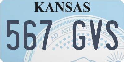 KS license plate 567GVS