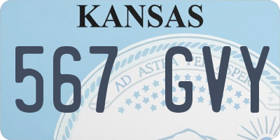 KS license plate 567GVY