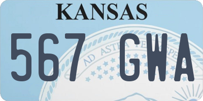 KS license plate 567GWA