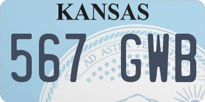 KS license plate 567GWB