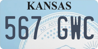KS license plate 567GWC