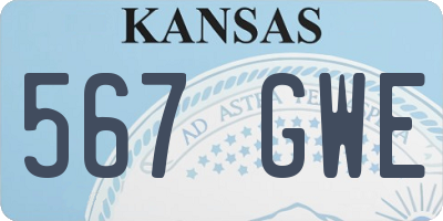 KS license plate 567GWE