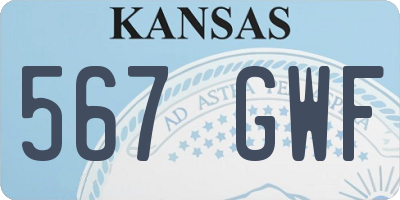 KS license plate 567GWF