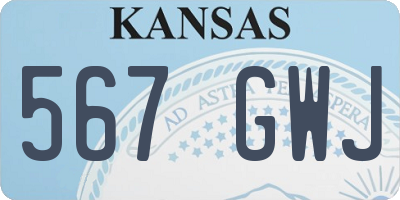 KS license plate 567GWJ