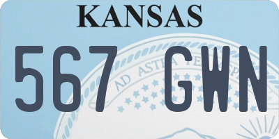 KS license plate 567GWN