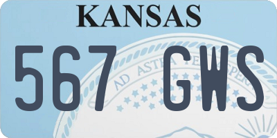 KS license plate 567GWS