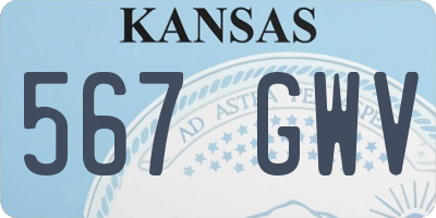 KS license plate 567GWV