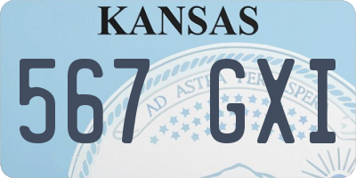 KS license plate 567GXI