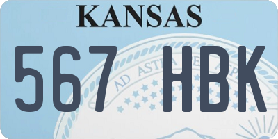 KS license plate 567HBK