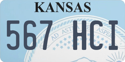 KS license plate 567HCI