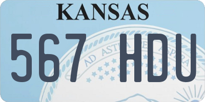 KS license plate 567HDU