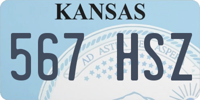 KS license plate 567HSZ