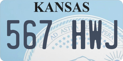 KS license plate 567HWJ