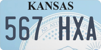 KS license plate 567HXA