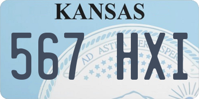KS license plate 567HXI