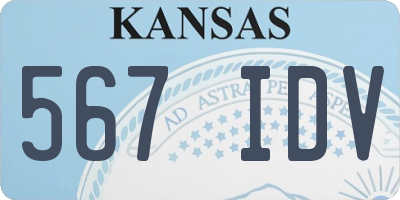 KS license plate 567IDV
