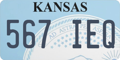 KS license plate 567IEQ