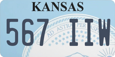 KS license plate 567IIW