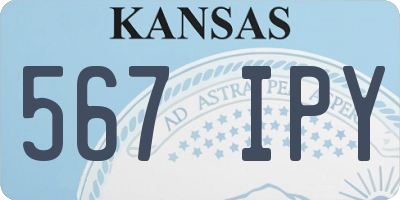 KS license plate 567IPY
