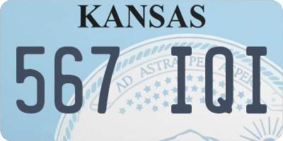 KS license plate 567IQI