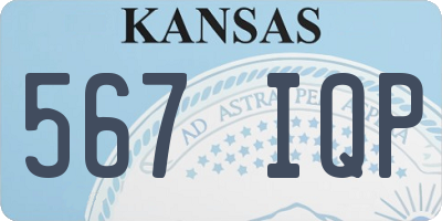 KS license plate 567IQP